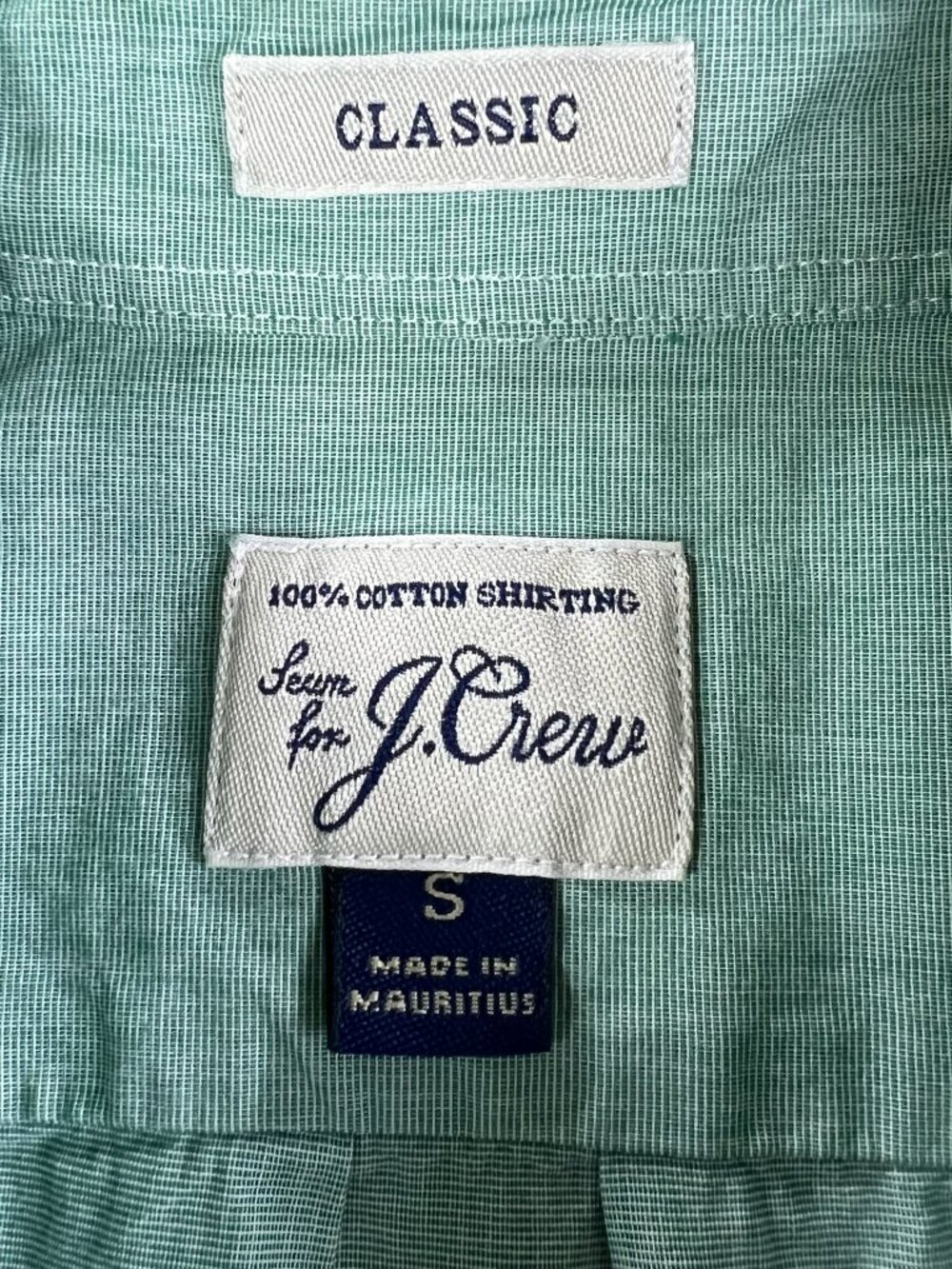 J.Crew Button Down Shirt Mens Small Green Classic Fit Long Sleeve Cotton Pocket - Picture 5 of 12